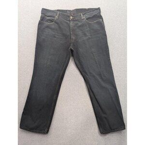 Axist Premium Denim Jeans Mens 42x30 Dark Blue Wash Bootcut Casual Jeans